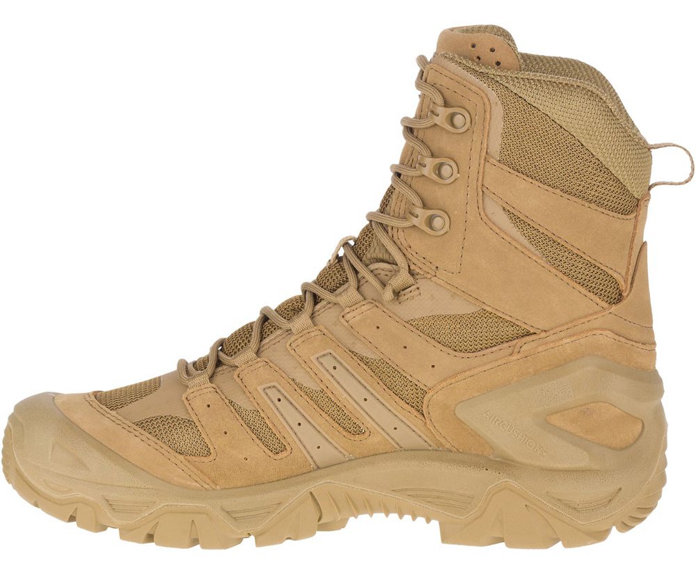 Merrell Boots Khaki - Strongfield Tactical 8\" Waterproof - Womens 75ZXVIMKG